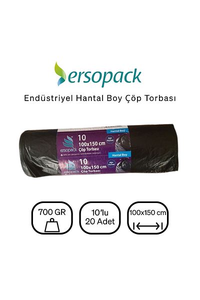 ERSOPACK صناعي.كيس قمامة 100x150 سم 1 صندوق