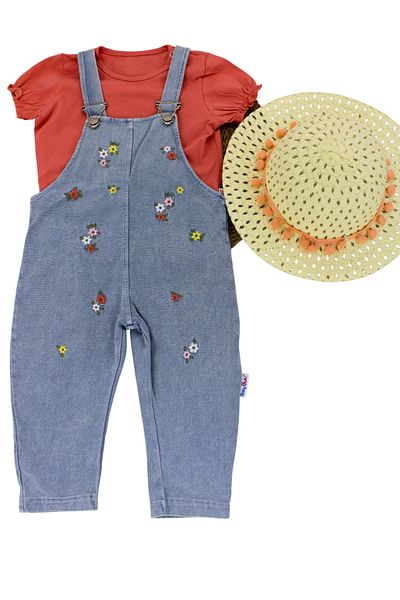 EYMİRGİYİM Floral Salopet Jumpsuit Baby Girl Child 6-9 Months, 9-12 Months, 12-18 Months, 18-24 Months