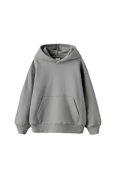Bak Moda Basic Oversize Women's Gray Hoodie