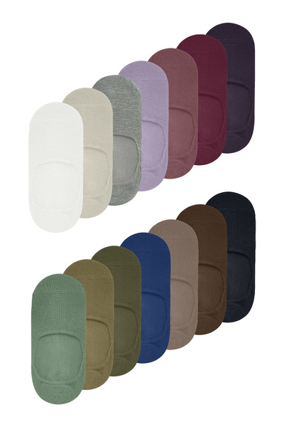 Calverton Socks 14 Çift Bambu Silikonlu Düz Kadın/erkek Babet Çorap