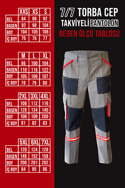 Selçuklu Plus 7/7 Torba Cep + Takviyeli Kışlık İş Pantolonu – Dayanıklı, Konforlu ve Şık