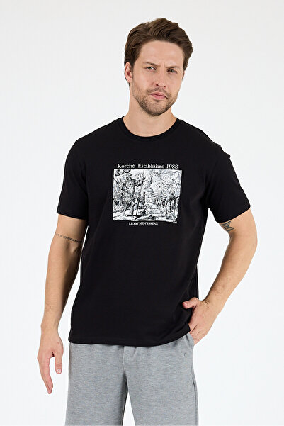 Rodi Men's 100% Cotton Crew Neck Short Sleeve Printed T-Shirt Comfortable and Stylish Casual Men's T-Shirt 0018