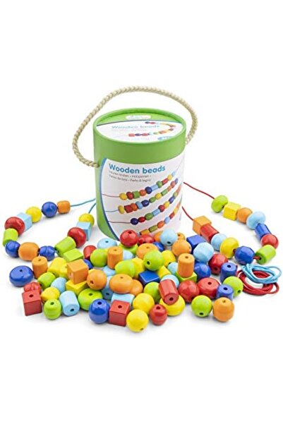 New Classic Toys خرز خشبي في صندوق صغير (100 قطعة)