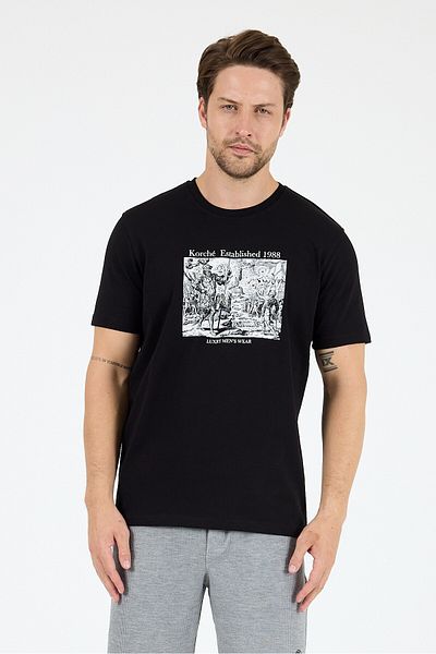 Rodi Men's 100% Cotton Crew Neck Short Sleeve Printed T-Shirt Comfortable and Stylish Casual Men's T-Shirt 0018