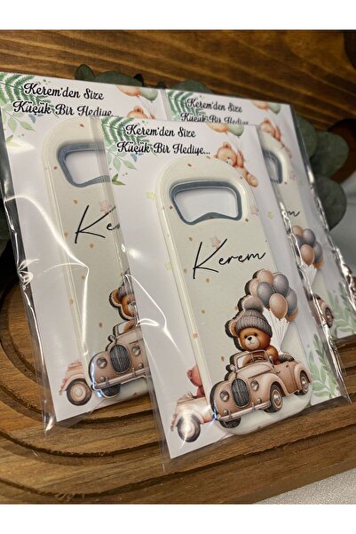 Gizem Graphic Kahve Ayıcık Temalı Erkek Bebek Açacak Magnet 20'li Paket