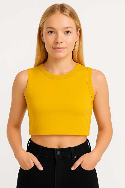 BEHLIVE T-Shirt - Yellow - Crop