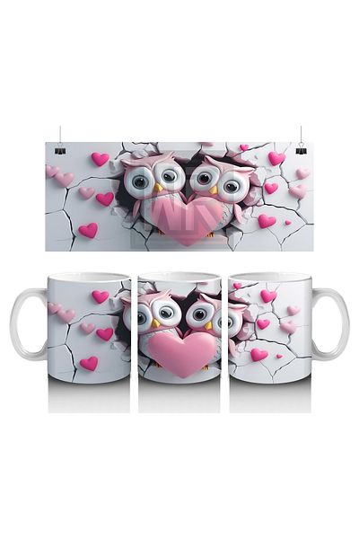 Luluyen Owl Couple Mug Cup That Shares the Love of Making Children Love Milk