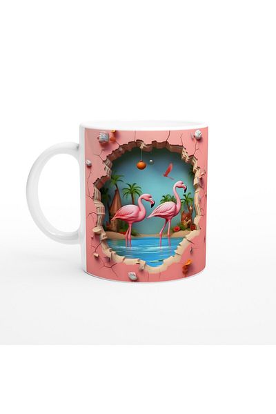 Luluyen Tropical Flamingo Printed Mug