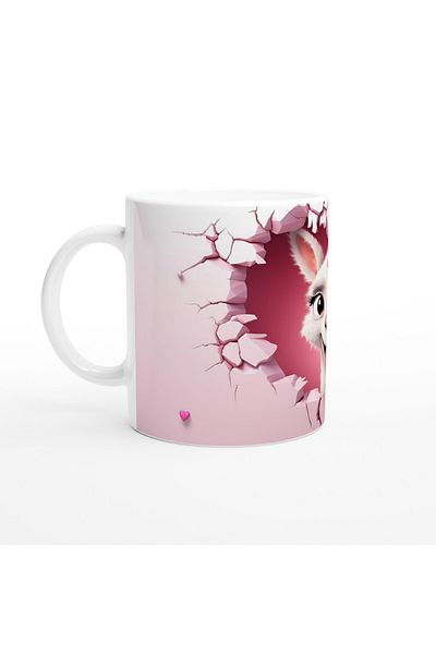 Luluyen Heart and Crown Cheerful Lama Themed Printed Mug