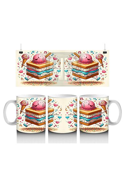 Luluyen Dancing Ice Cream Sandwich Mug Cup That Makes Children Love Milk