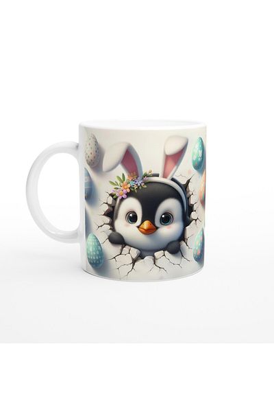 Luluyen Rabbit Ear Penguin Themed Printed Mug