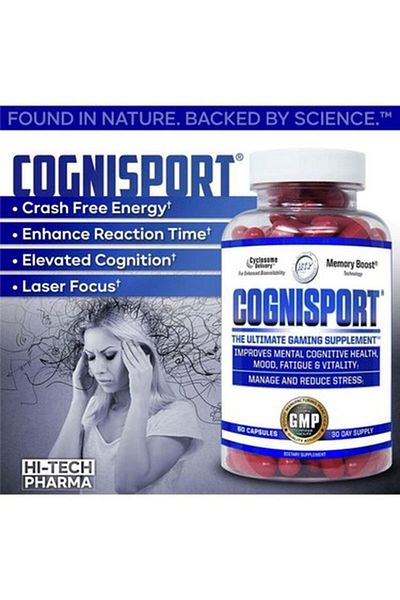 HiTech Cognisport Eca+Ginkgo Biloba+Bacopa+Huperzine+Lutein 60 Tablets