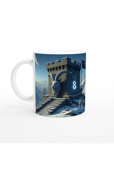 Luluyen Capricorn Printed Coffee Mug - Kingdom of the Zodiac Signs Castle Vs2