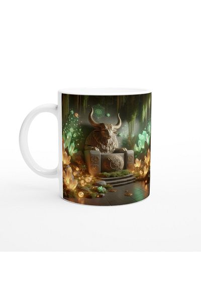 Luluyen Taurus Printed Coffee Mug - Magical Crystal Cave Themed Vs3