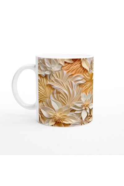 Luluyen Vanilla Sparkle Floral Mug