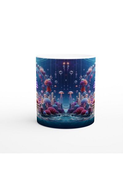 Luluyen Libra Zodiac Printed Coffee Cup - Astral Submarine World Vs2