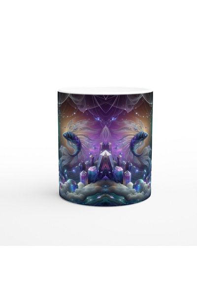 Luluyen Pisces Printed Coffee Mug - Magical Crystal Cave Themed Vs3