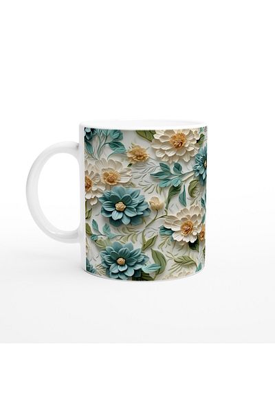 Luluyen Green Flower Blend Mug