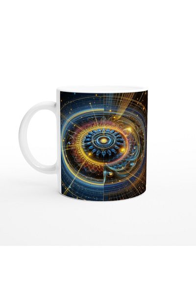 Luluyen Gemini Printed Coffee Mug - Wheels of Time Astrology Mechanism Vs2