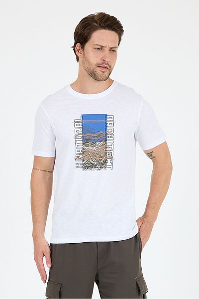 Rodi Men's 100% Cotton Crew Neck Short Sleeve Printed T-Shirt Comfortable and Stylish Casual Men's T-Shirt 0026