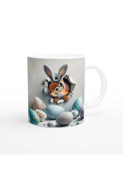 Luluyen Rabbit Ear Squirrel Themed Printed Mug