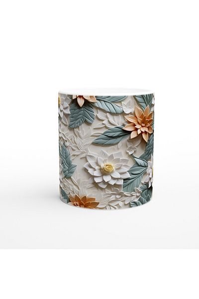 Luluyen Green Leaf Peony Garden Mug