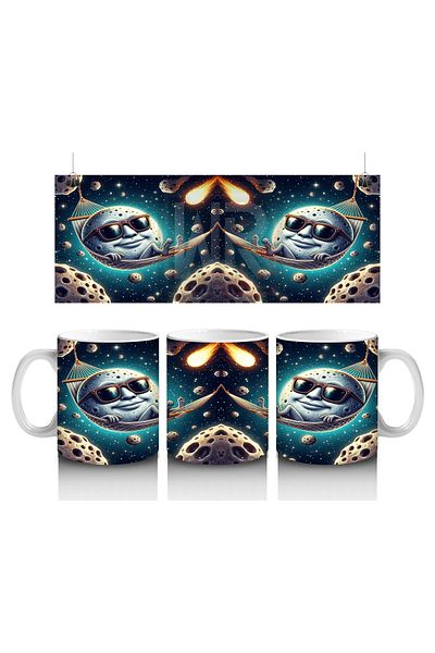 Luluyen Cool Moon Patterned Mug Cup That Makes Children Love Milk