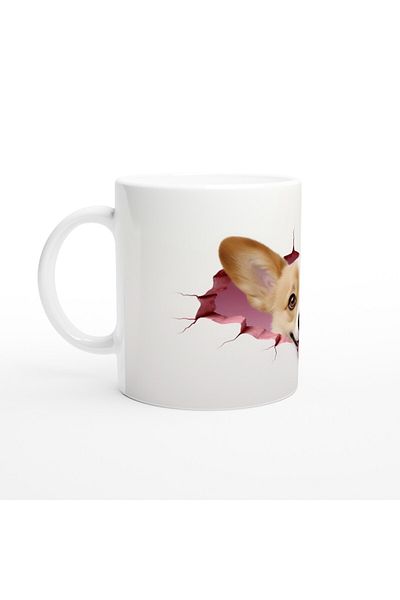 Luluyen Sweet Corgi Dog Broken Wall Effect Printed Mug