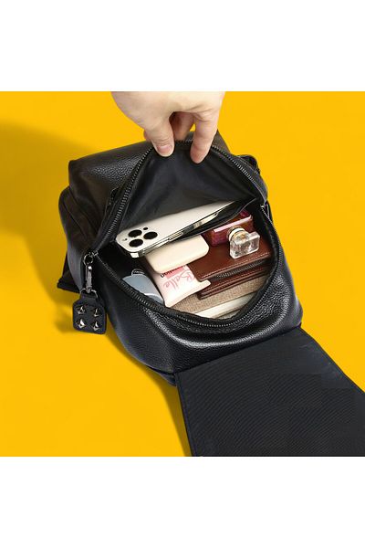 Lucmark Women's Backpack Bag, Lucmark, Leather, Black