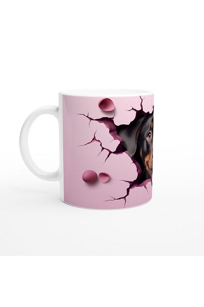 Luluyen Rottweiler Themed Printed Mug with View from the Crack