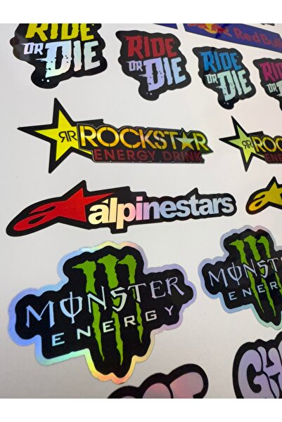 ca kay bu Hologram Seti 20'li - RedBull, Monster, Alpinestars, Ride or Die, W...