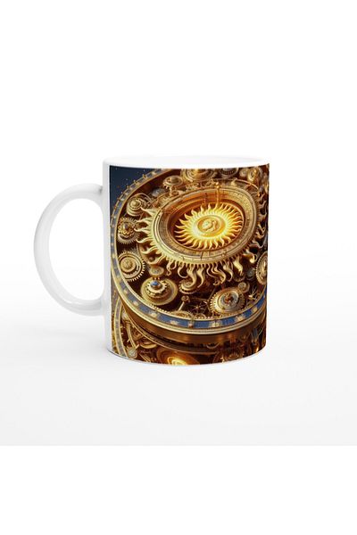 Luluyen Leo Printed Coffee Mug - Wheels of Time Astrology Mechanism Vs2