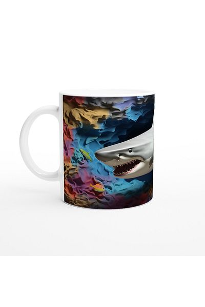 Luluyen Floating Shark among Colorful Corals Underwater Themed Mug