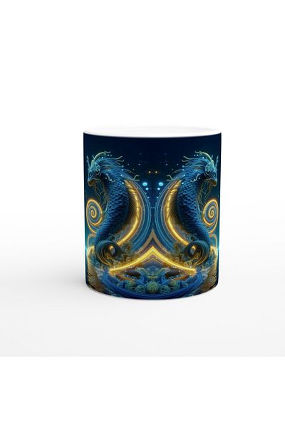 Luluyen Gemini Printed Coffee Mug - Astral Submarine World Vs2