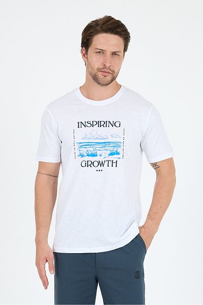 Rodi Men's 100% Cotton Crew Neck Short Sleeve Printed T-Shirt Comfortable and Stylish Casual Men's T-Shirt 0012