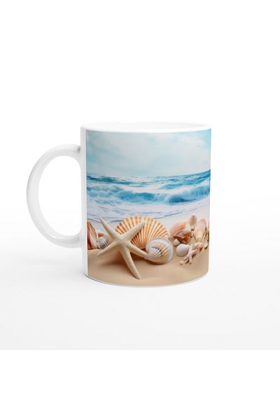 Luluyen Scattered Seashells on the Beach Underwater Themed Mug