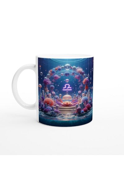 Luluyen Libra Zodiac Printed Coffee Cup - Astral Submarine World Vs2