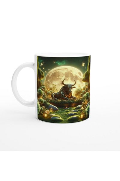 Luluyen Taurus Printed Coffee Mug - Zodiac Garden under the Moonlight Vs4