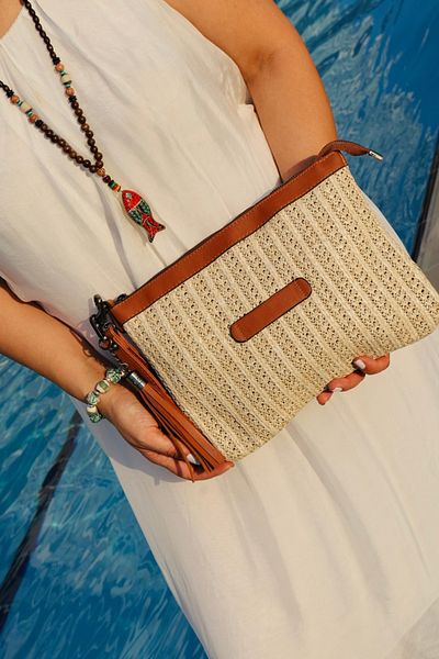 Blacktavern Wicker Clutch Bag