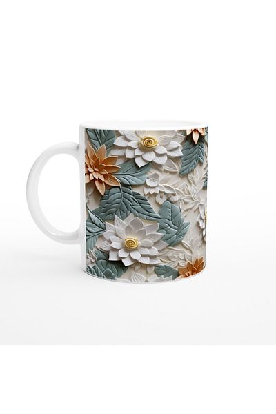 Luluyen Green Leaf Peony Garden Mug