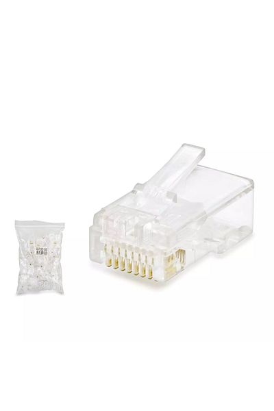 ForWhat 100Adec Cat5 Rj45 Connector Assembly Set for Office Home Office Warehouse Workshop Construction Cottage Safety