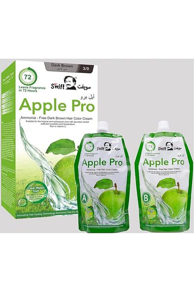 SWİFT Swift Cream Hair Dye for 100% Grey Coverage from Apple, Black, 500 ml