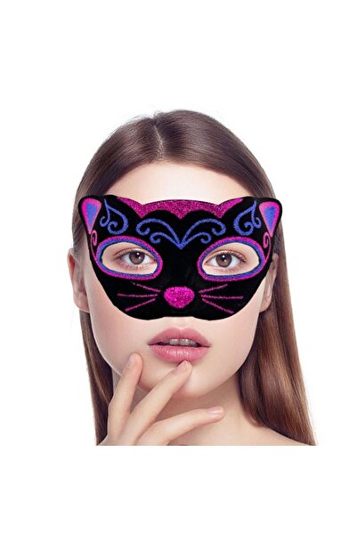 ForWhat قناع قطة مطلي بالمخمل لزي عرض الأحداث المكتبية المنزلية