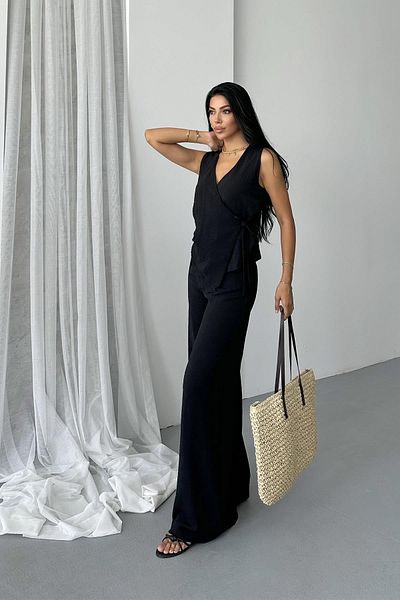 İstangül Butik Luxe Allure Stylish and Lightweight Pants Blouse Set