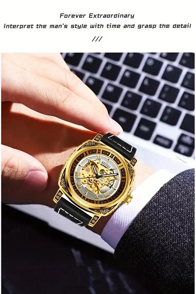 RUIQI Luxury Embroidered Mechanical - Automatic Men's Wristwatch 3Atm Waterproof