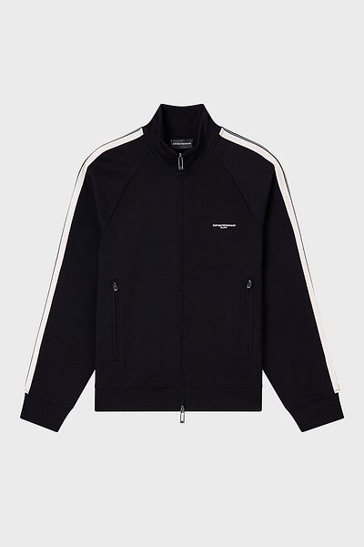 Emporio Armani Stretch Cotton Regular Fit Stripe Detail Stand Collar Sweat Men's Sweat Em002872 Af13488 U