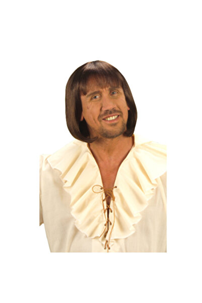 ForWhat شعر مستعار بني قصير من العصور الوسطى للرجال، مناسب لمكتب المنزل، والمناسبات، والباروك