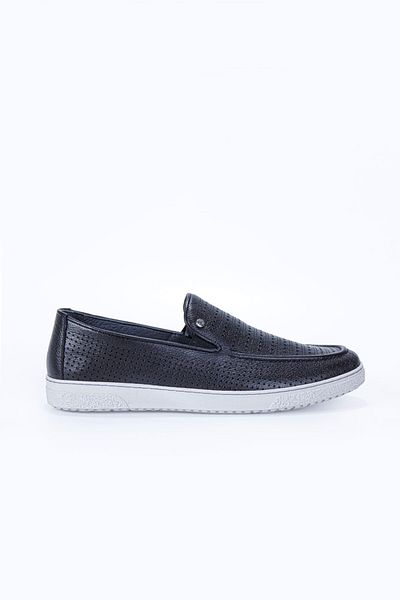 Vantaggio Fuze Black 100% Genuine Leather Men's Loafer Shoes