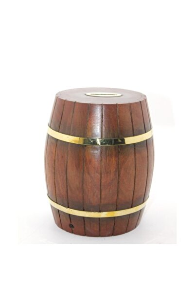 ForWhat Pușculiță educațională din lemn de tip butoi de 18 cm pentru birou, acasă, birou, cadou pentru copii