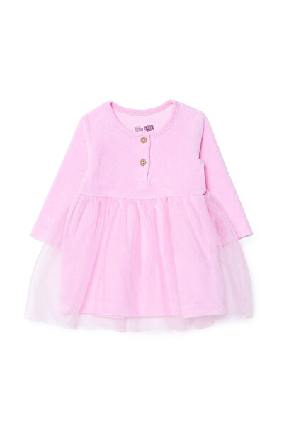 ebebek Hello Baby HelloBaby Kız Bebek Elbise Çıtçıtlı Bisiklet Yaka Uzun Kol
